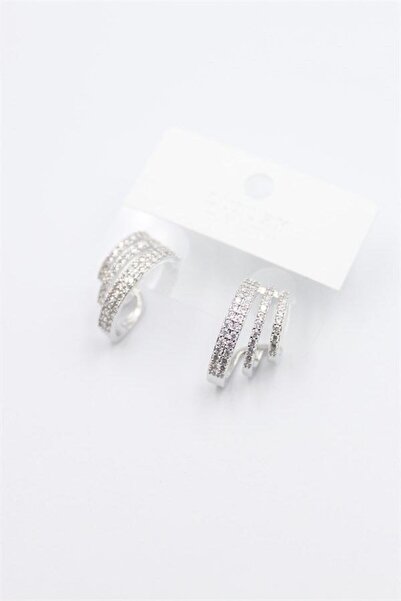 atastore2017 Jewelled Hoop Earrings - Silver