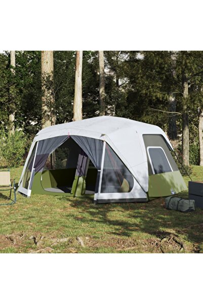 vidaxl Cort de familie cu LED 10 persoane verde deschis, setare rapida