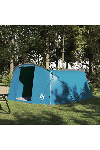 vidaxl Cort tunel pentru 4 persoane Albastru si Gri 318 x 275 x 140 cm