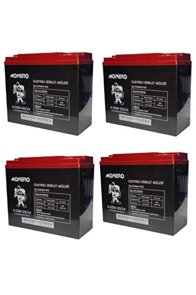 monero 12V-20 AMPER DİK -YENİ TARİHLİ- E-BIKE AKÜ 4'LÜ PAKET 24 amper ebatlar...