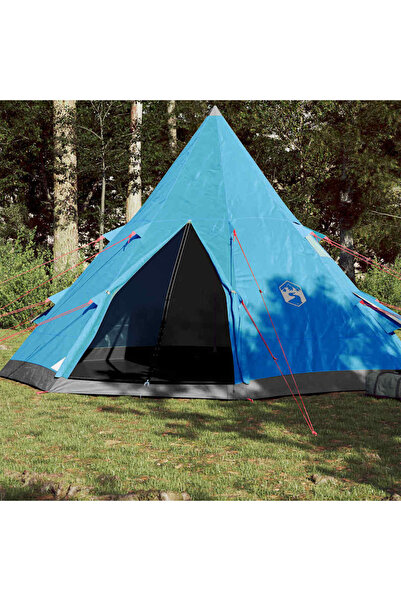 vidaxl Cort de camping tipi pentru 4 persoane, albastru, impermeabil