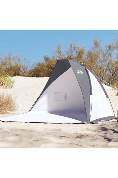 vidaxl Cort de plaja, gri, 268x223x125 cm, poliester 185T