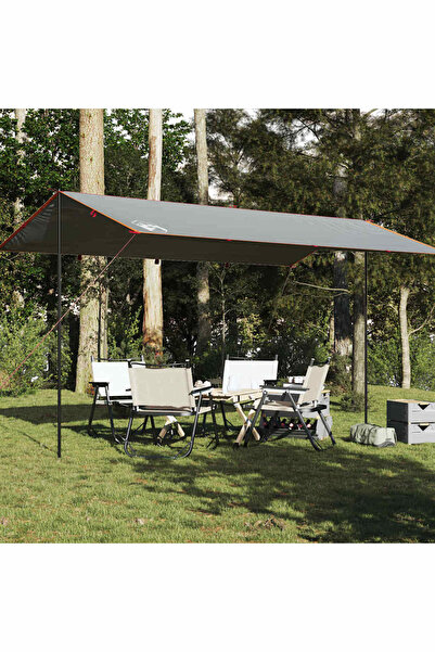 vidaxl Prelata de camping, gri si portocaliu, 500x294 cm, impermeabila