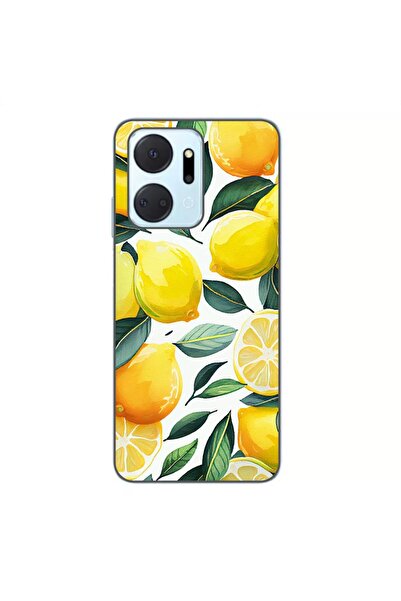 OEM Калъф, съвместим с Honor X7a, силиконов гел TPU модел с десен на лимони
