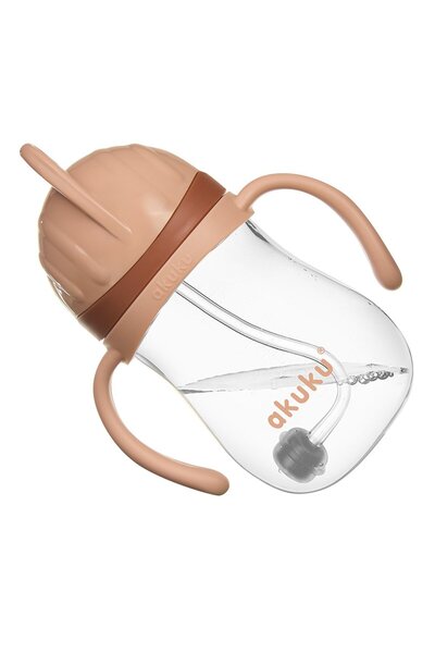 Akuku Cana de antrenament Mokka 280ml anti-varsare cu manere si pai cu greuta...