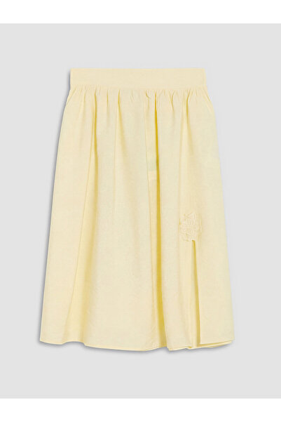 LC Waikiki Yellow Elastic Waist Girls' Slit Embroidered Skirt from Güli̇s Gi̇...