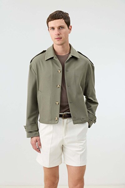 Antioch Khaki Boxy Fit Men's Coat