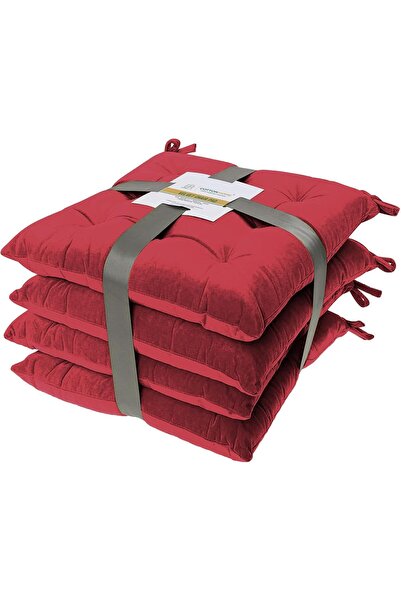 COTTON HOME 4 Pack Velvet Soft Chair Pads with Ties,Seat Cushion,Chair Seat P...