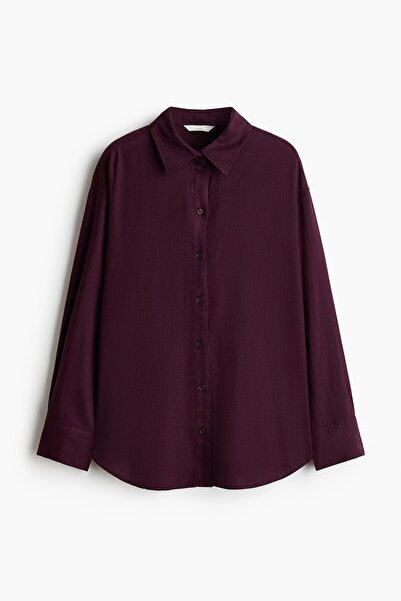 H&M Keten Karışımlı Oversize Gömlek