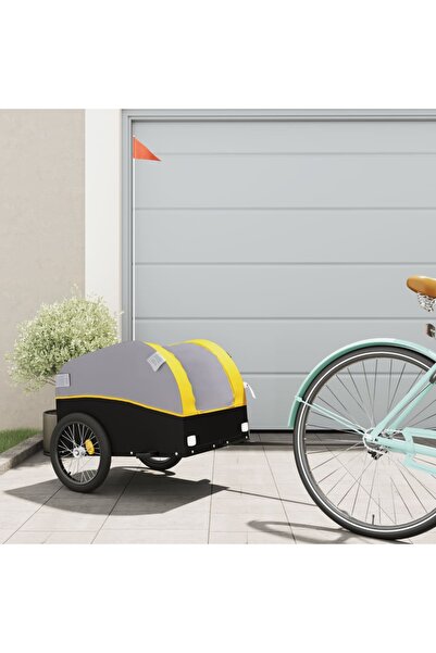 vidaxl Remorcă pentru biciclete, negru și galben, 30 kg, fier