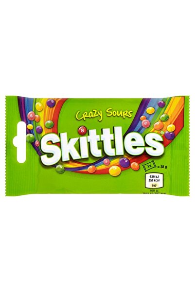 Skittles حلوى جيلي حامضة مجنونة بنكهات متنوعة 38 جرام
