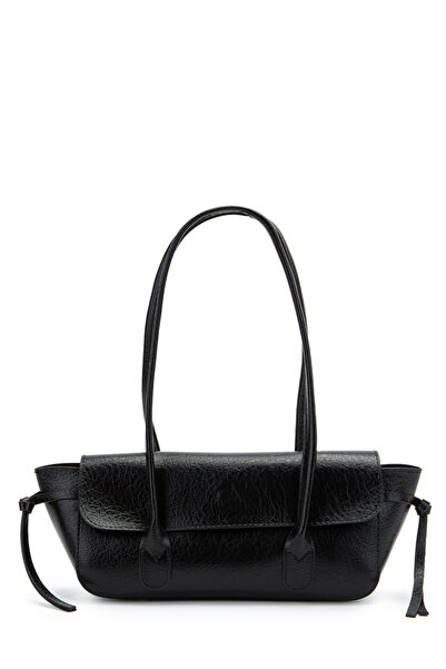 minebag Baguette Women's Shoulder Bag with Knot Detail on the Edges, Munich B...
