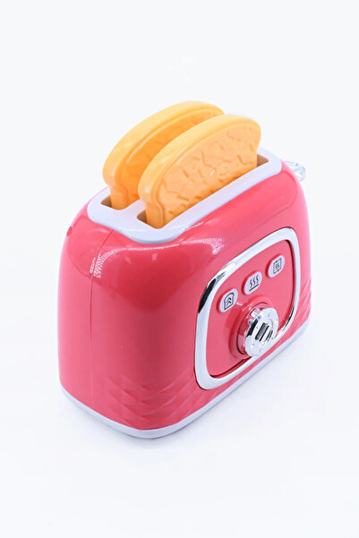 KentOyuncaK Toy Toaster with 2 Slices of Bread - Pink Toaster with Timer - To...