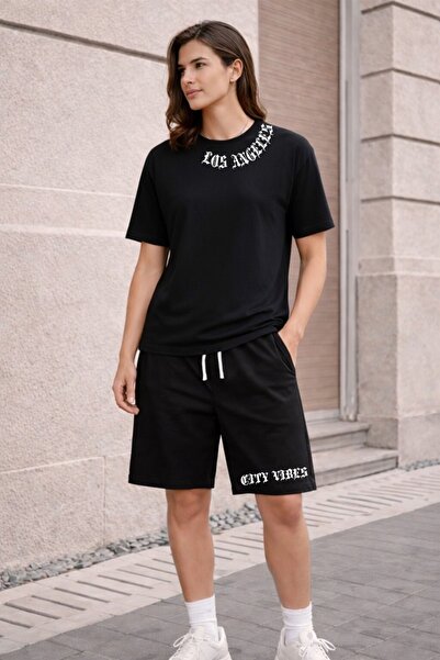 x-compass life Oversize Comfortable Fit Unisex Set Street Mode Sort Thsort Set