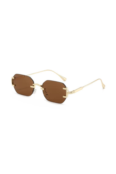 Toz Vintage Hurion Brown Glass Geometric Vintage Retro Sunglasses