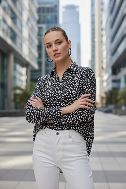 MODA قميص أنيق مطبوع