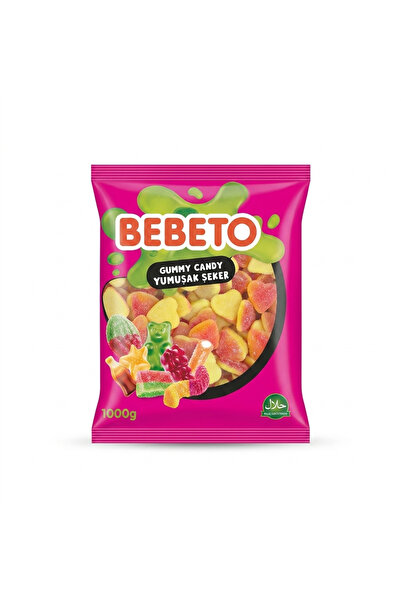 BEBETO Jelibon Tekli Paket 1 kg Şeftali Kalp