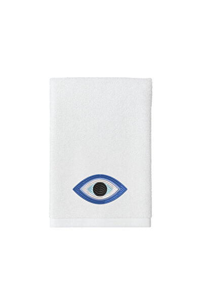 BYFT Iris Embroidered Bath Towel 70 x 140 Cm 600 GSM Soft Absorbent White Cot...