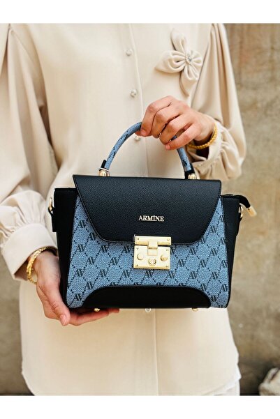 Armine Elegant Blue Dotted Shoulder Bag Modern Women's Reusable Bag Stylish H...