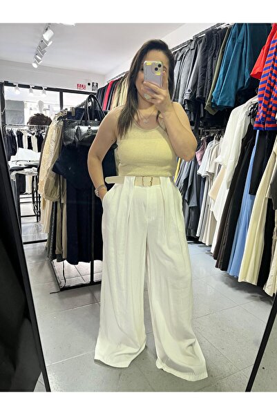 neslihansarıca Pants, Belted Pants, Tensel Fabric Pants, Belted Pants