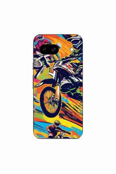 OEM Husa compatibila cu Google Pixel 8A Silicon Gel Tpu Model Motocross Pop Art