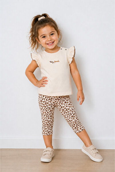 CİCHLİD Kız Bebek Leopar Taytlı Takım