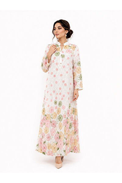Shiladon Women's Long Floral Abaya with Premium Gulf Design
