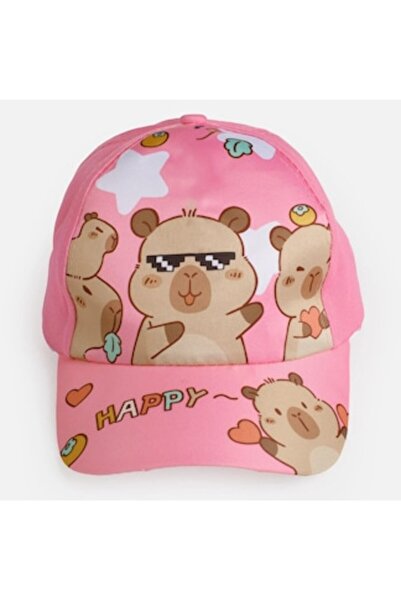 OEM Pink cap with capybara for children