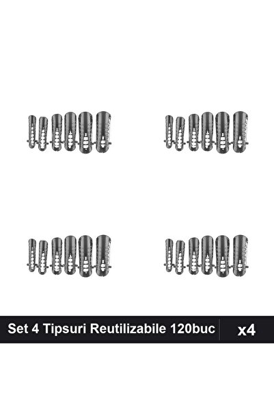NAİLS Set 4 Tipsuri Reutilizabile 120 bucăți Nr.23, Unghii Artificiale Manich...