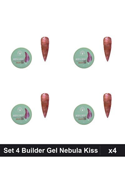 global fashion Set 4 Builder Gel Nebula Kiss 15g, Constructie Unghii, UV/LED