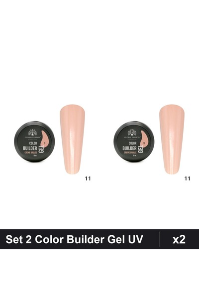 global fashion Set 2 Color Builder Gel UV 15g Nr. 11 Creme Brulee, Constructi...
