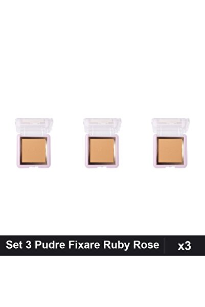 Ruby Rose Set of 3 Compact Powders PC40, Professional Contouring Fixing, Makeup
