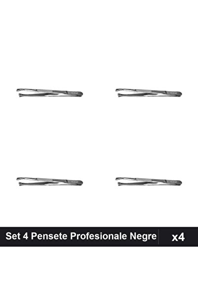 One Group Set 4 Pensete Profesionale Negre Subtiri, Clești Unghiere, Manichiura