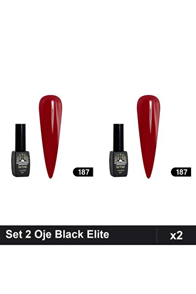 global fashion Set 2 Oje Semipermanente Black Elite 8ml, Manichiura UV/LED,
