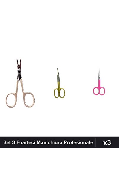 One Group Set 3 Foarfeci Profesionale Manichiura, Cuticule și Unghii,