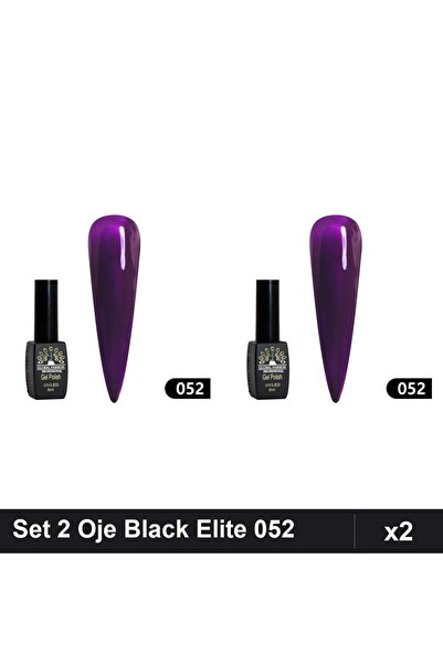global fashion Set 2 Oje Semipermanente Black Elite 8ml, Nuanta 052, Manichiu...