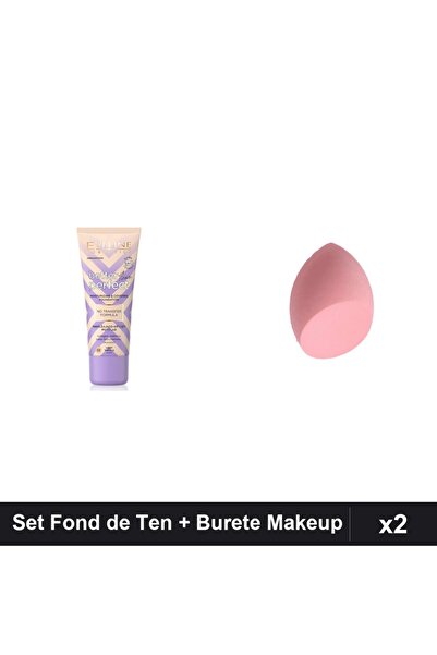 Eveline Set Fond de Ten Better than Perfect 02 Light-Vanilla 30ml + Burete Ma...