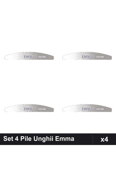 emma Set 4 Pile Unghii Granulatie 100/180, Buffere Profesionale Manichiura