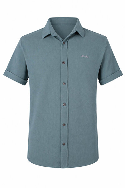 trender Kısakol Mint Yeşili Erkek Gömlek 7390