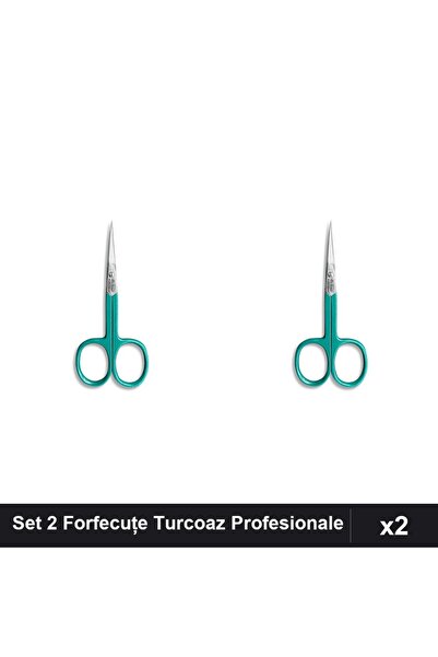 One Group Set 2 Forfecuțe Profesionale Cuticula Turcoaz, Clești Unghiere Mani...