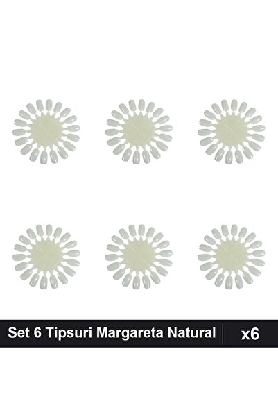 NAİLS Set 6 Tipsuri Unghii Margareta cu Paletar, Manichiura Gel UV/LED