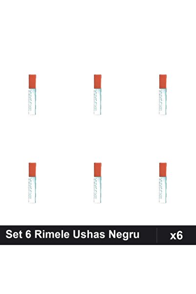 Ushas Set 6 Rimele Negru, Mascara Volumizanta Profesionala, Manichiura