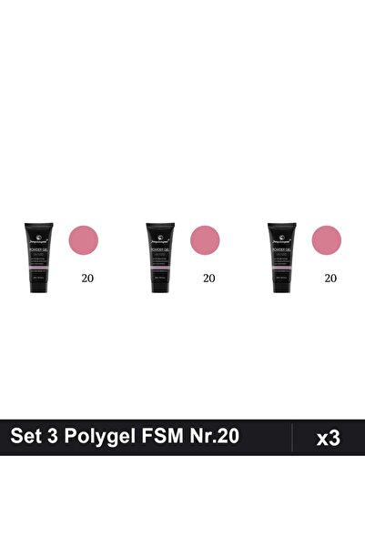 FSM Set 3 Polygel 30ml Nr.20, Gel Constructie Unghii, Manichiura UV/LED