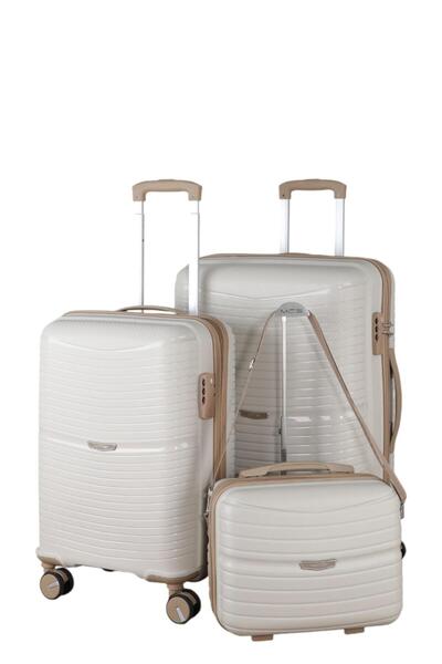 MÇS V379 AURA Y.ÜRETİM PP VALİZ 55 CM + 65 CM + MAKYAJ SİYAH SET