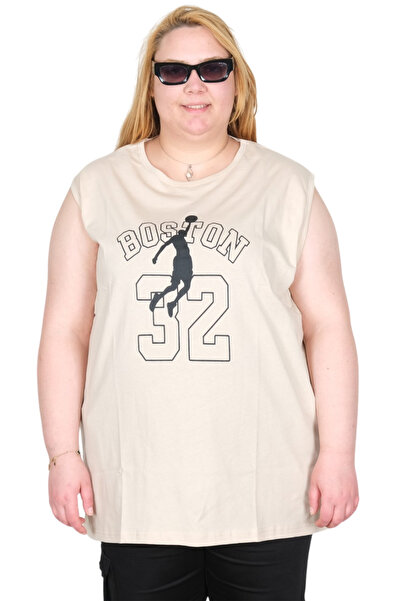 ModeXL Mode XL Real Big Size Γυναικεία Αθλητική Μπλούζα με στάμπα Boston U260...