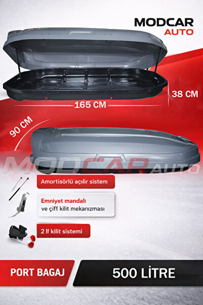 MODxAUTO 500 LİTRE PORT BAGAJ PARLAK GRİ RENK GARANTİLİ
