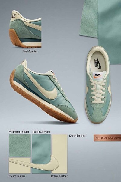 Nike Unisex Green Sports Shoes Retro Suede Fabric Casual Running Walking Snea...