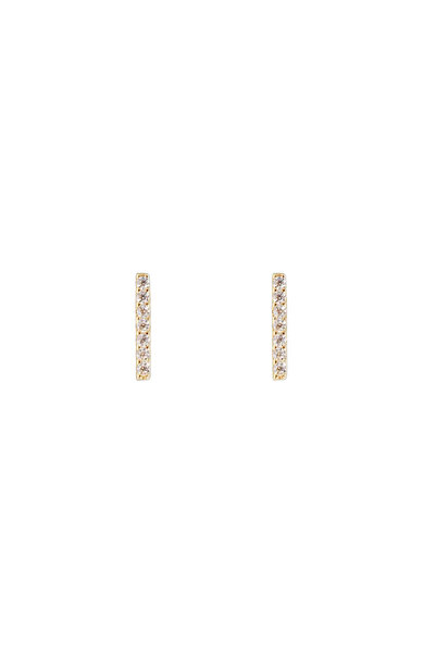 Lisa&Co. Cercei Argint Paved Baguette S Argint placat cu aur galben / Zircon ...