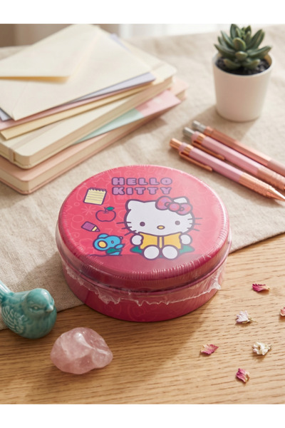 GiFi Kuromi & Hello Kitty Lisanslı Mini Metal Yuvarlak Kutu Takı Kutusu