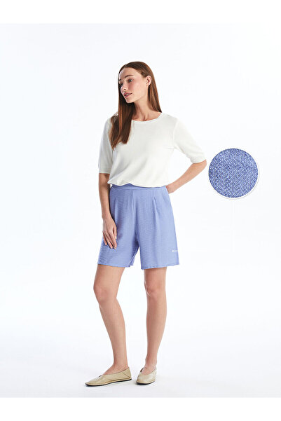 LC Waikiki Nevavm Women's Flat Shorts with Elastic Waistband